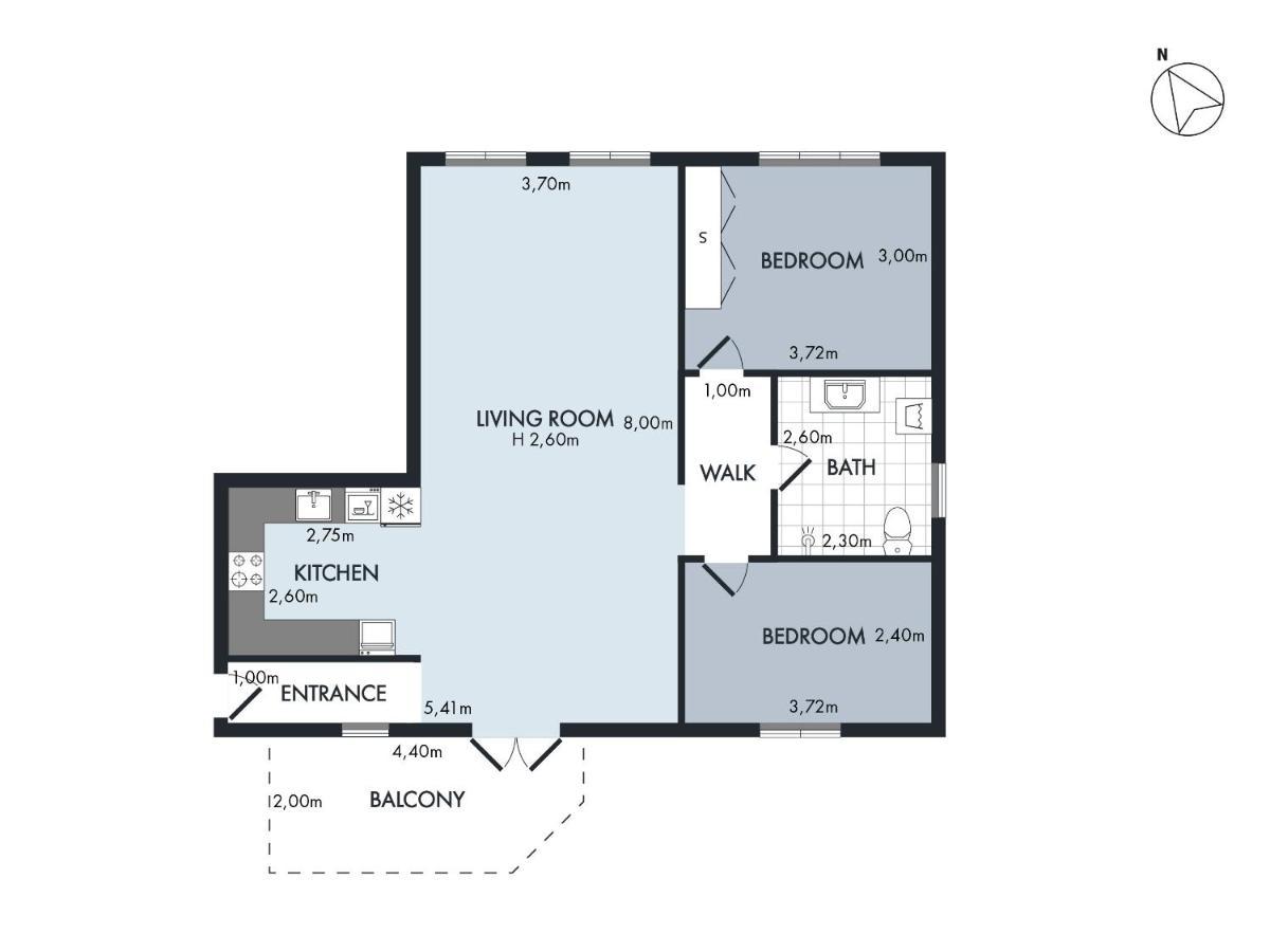 Sanders Constantin - Chic Two-bedroom With Balcony Leilighet